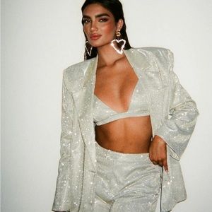 Sparkly Blazer and Pant Suit Set